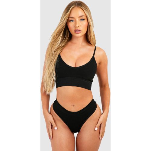 Ensemble De Lingerie Sans Coutures Avec Bralette Et String - S - boohoo - Modalova