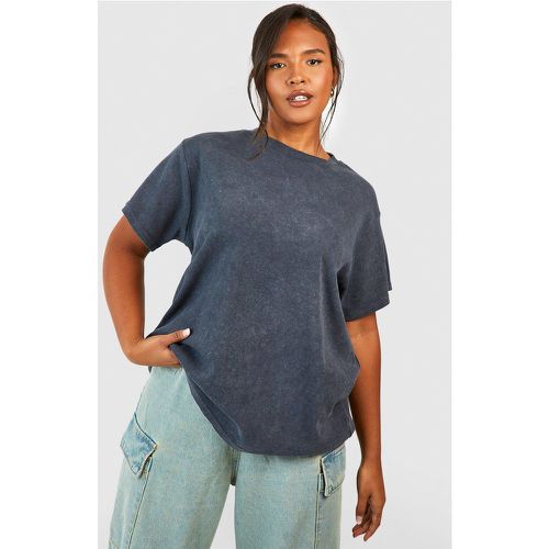 Grande Taille - T-Shirt Côtelé Délavé - boohoo - Modalova