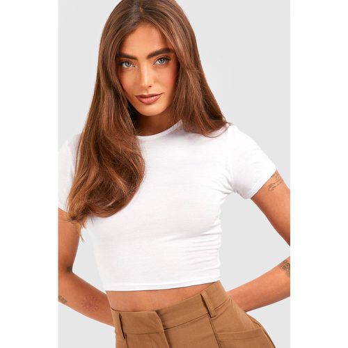 Crop Top À Col Rond Et Manches Courtes - 36 - boohoo - Modalova