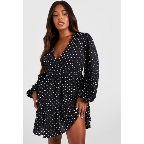 Grande Taille - Robe Babydoll À Pois - 46 - boohoo - Modalova