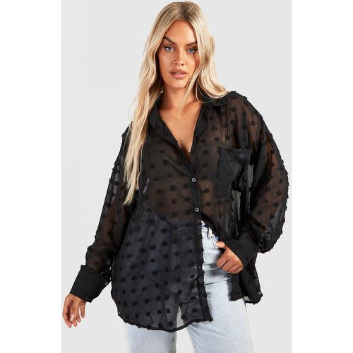 Grande Taille - Chemise Oversize En Plumetis - 44 - boohoo - Modalova