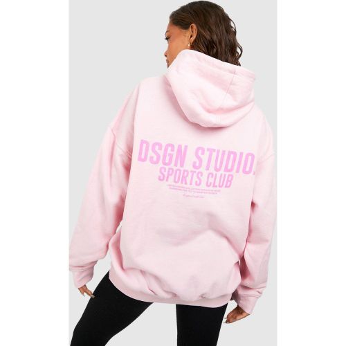 Sweat À Capuche Oversize À Slogan Sports Club - S - boohoo - Modalova
