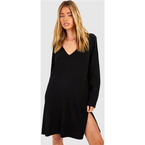 Robe Pull Mi-Longue En Maille Côtelée - S - boohoo - Modalova