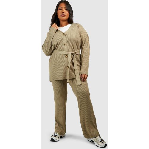Grande Taille - Ensemble Avec Gilet À Ceinture Et Pantalon Large - 50 - boohoo - Modalova