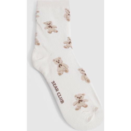 Chaussettes À Imprimé Ours En Peluche - One Size - boohoo - Modalova