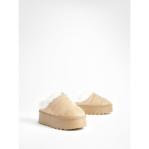 Sabots Fourrés À Plateforme - 36 - boohoo - Modalova