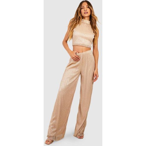 Pantalon Droit Pailleté - 34 - boohoo - Modalova