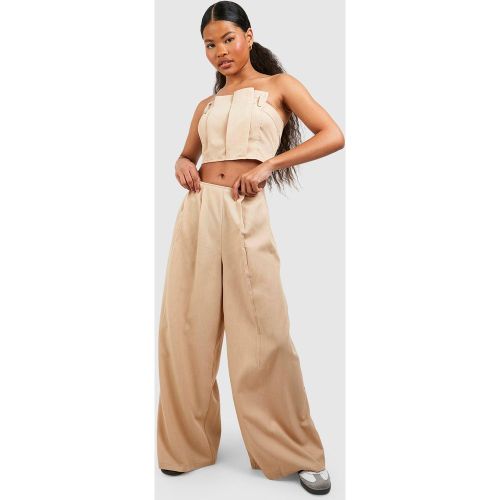 Petite" - Pantalon Large Taille Haute - 34 - boohoo - Modalova