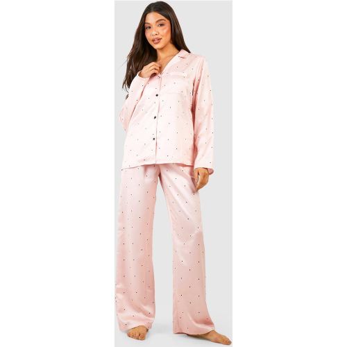 Ensemble De Pyjama Boutonné À Pois - /Coquille D'Œuf - 36, /Coquille D'Œuf - boohoo - Modalova