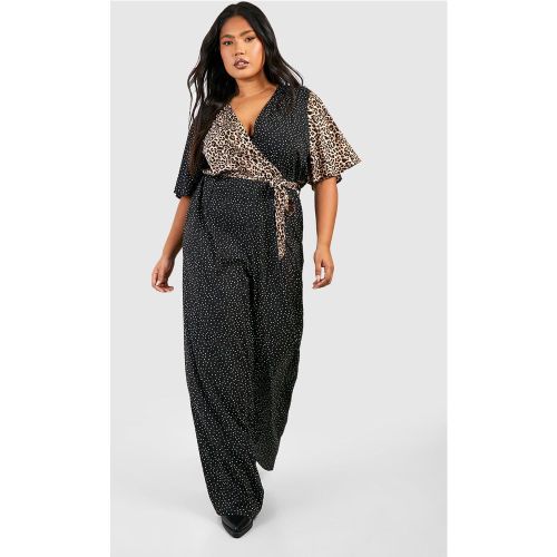 Grande Taille - Combinaison Large À Imprimé Léopard - 50 - boohoo - Modalova
