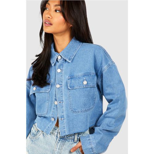 Chemise Courte En Jean À Dos Nu - 36 - boohoo - Modalova