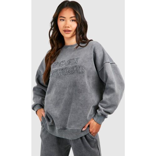 Sweat Oversize Délavé À Slogan Dsgn Studio - S - boohoo - Modalova