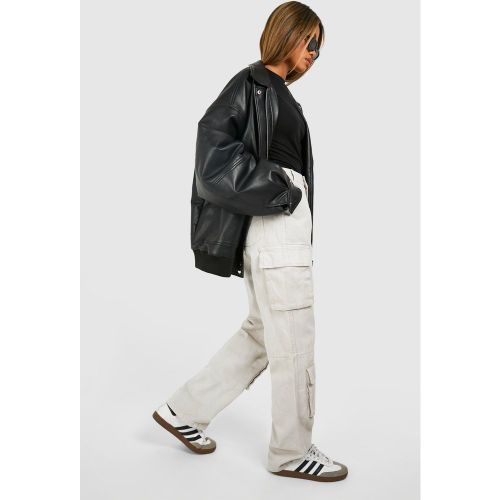 Jean Cargo Baggy - Gris - 36, Gris - boohoo - Modalova