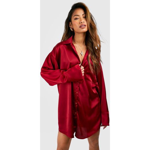 Robe Chemise Satinée À Poche - -- - 34, - boohoo - Modalova