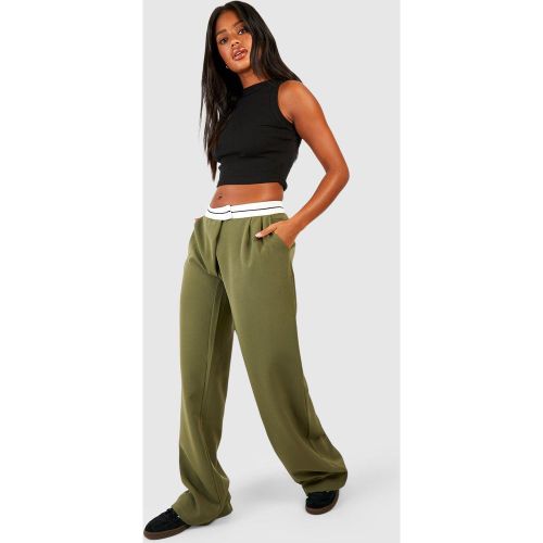 Pantalon De Tailleur Large À Taille Contrastante - 34 - boohoo - Modalova