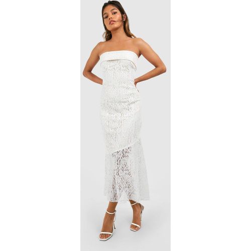 Robe Bustier Mi-Longue En Dentelle - 38 - boohoo - Modalova