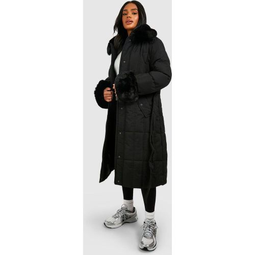 Parka À Ceinture En Synthétique - L - boohoo - Modalova