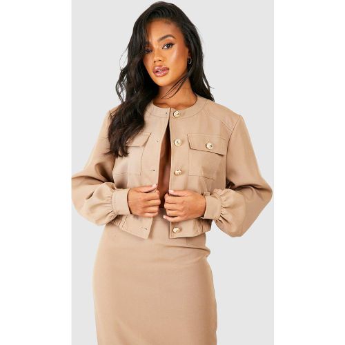 Bomber Oversize À Boutons Dorés - 34 - boohoo - Modalova