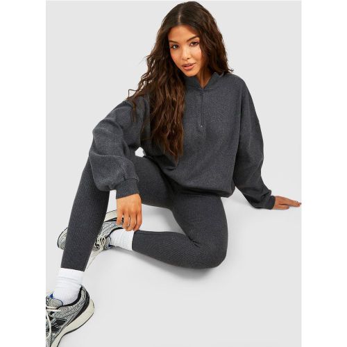 Ensemble Côtelé Avec Sweat Zippé Et Legging - M - boohoo - Modalova