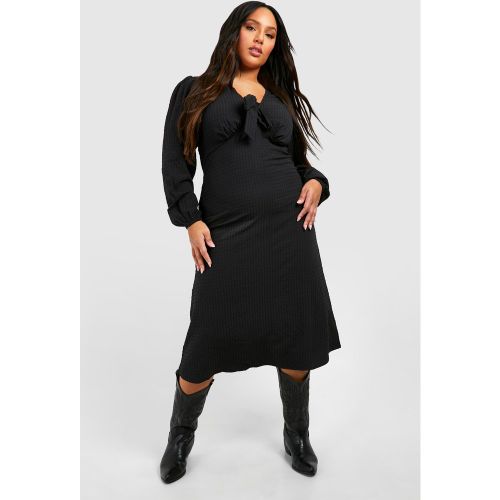 Grande Taille - Robe Mi-Longue Texturée - 46 - boohoo - Modalova
