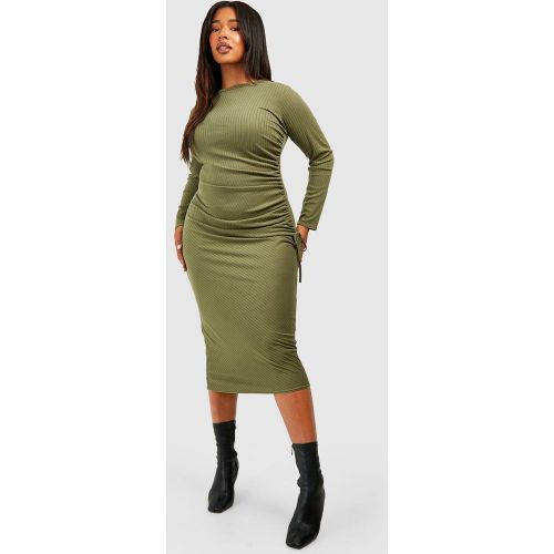Grande Taille - Robe Mi-Longue Froncée - 44 - boohoo - Modalova