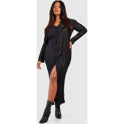 Grande Taille - Robe Chemise Plissée - 44 - boohoo - Modalova