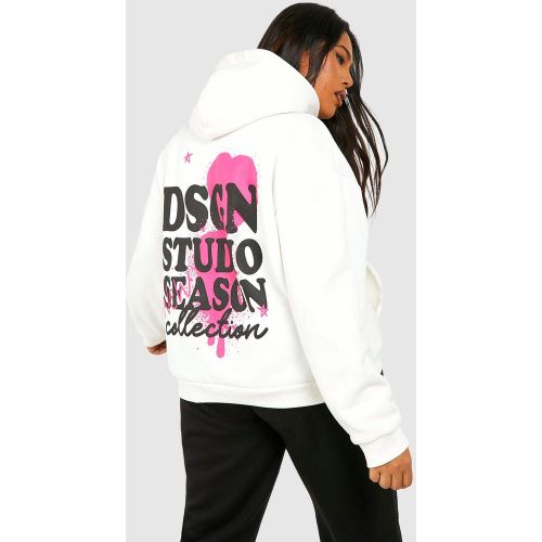 Grande Taille - Sweat À Capuche À Imprimé Dsgn Studio Au Dos - Blanc Écru - 44, Blanc Écru - boohoo - Modalova