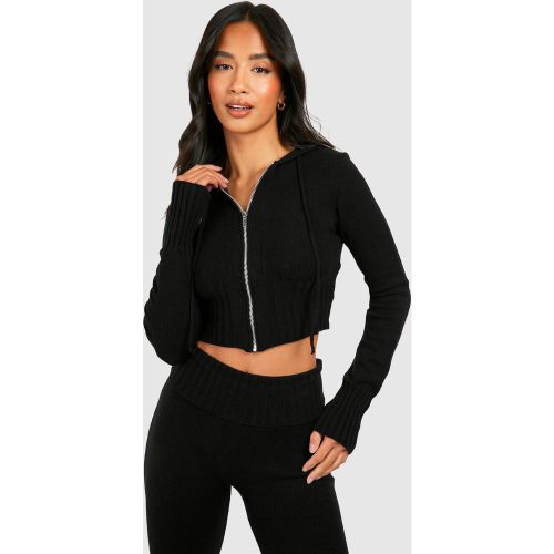 Petite" - Sweat À Capuche Zippé Court - L - boohoo - Modalova