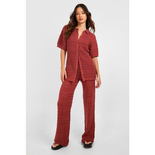 Tall" - Ensemble Avec Chemise En Maille Et Pantalon Large - 36 - boohoo - Modalova