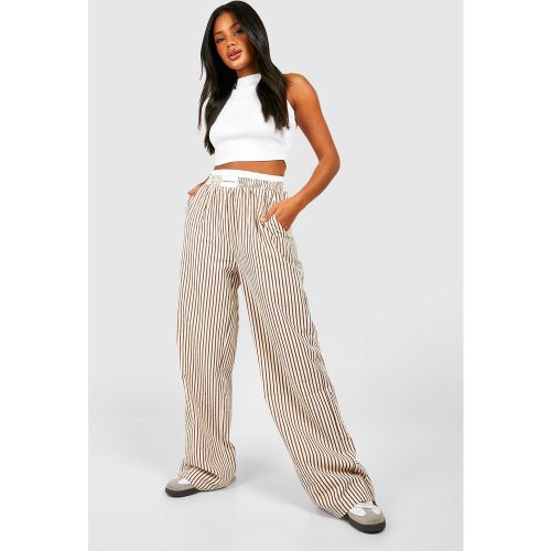 Pantalon Rayé À Taille Contrastante - 34 - boohoo - Modalova