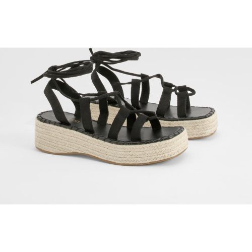 Sandales Nouées À Plateforme - 36 - boohoo - Modalova