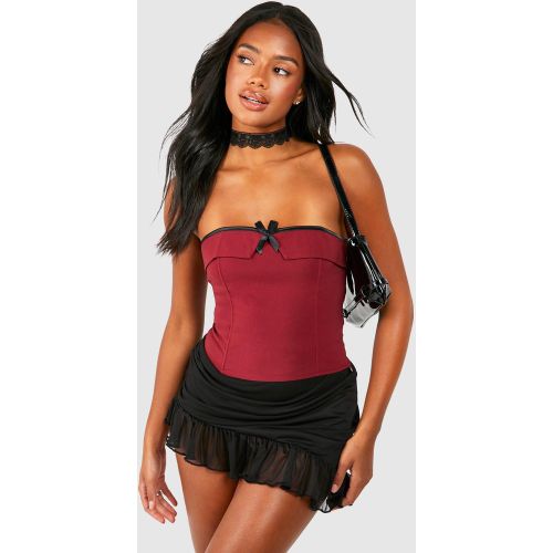 Corset À Nœud Et Manches Longues - 34 - boohoo - Modalova