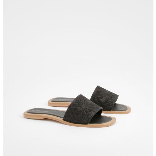 Mules À Broderie - Noir - 37, Noir - boohoo - Modalova