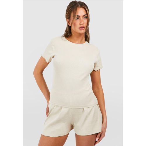 T-Shirt Côtelé Confort - 42 - boohoo - Modalova