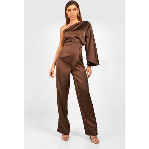 Combinaison Drapée Satinée Asymétrique - 40 - boohoo - Modalova