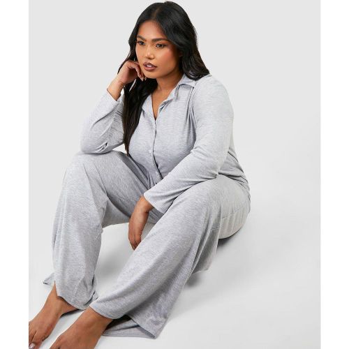 Grande Taille - Pantalon De Pyjama Large En Jersey - 44 - boohoo - Modalova