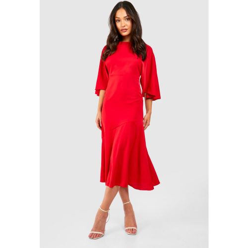 Petite" - Robe Longue Satinée Asymétrique - 34 - boohoo - Modalova