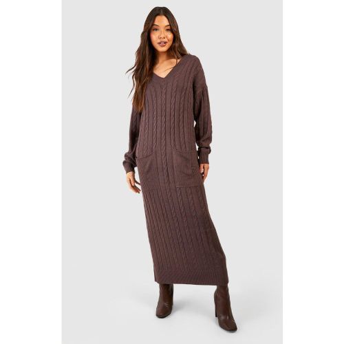 Robe Mi-Longue À Col V - 38 - boohoo - Modalova