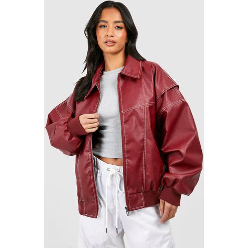 Petite" - Bomber Oversize À Coutures Contrastantes - 34 - boohoo - Modalova