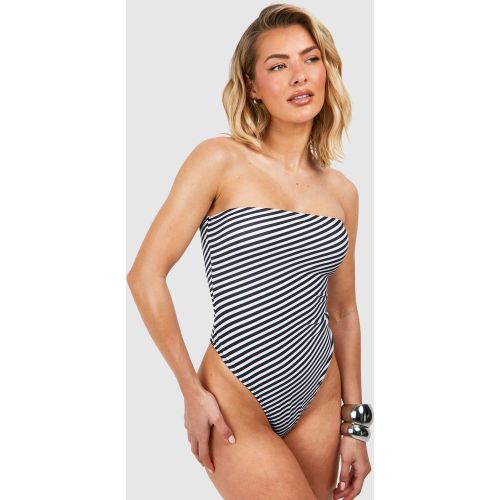 Maillot De Bain Bandeau À Rayures - 34 - boohoo - Modalova