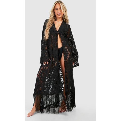 Kimono De Plage En Crochet - M - boohoo - Modalova