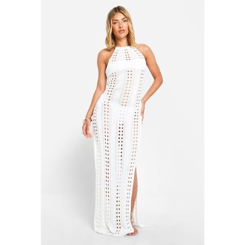 Robe Longue De Plage En Crochet À Dos Nu - S - boohoo - Modalova