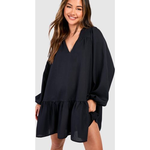 Robe Trapèze À Volants Et Manches Longues - 46 - boohoo - Modalova