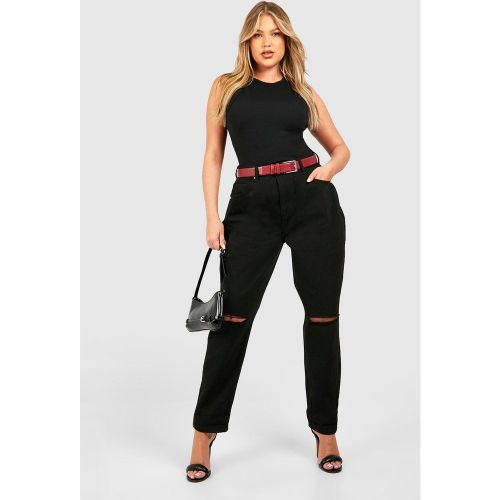Grande Taille - Jean Mom Taille Haute Déchiré - 46 - boohoo - Modalova