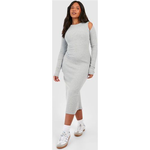 Grande Taille - Robe Mi-Longue Côtelée À Découpe - 44 - boohoo - Modalova