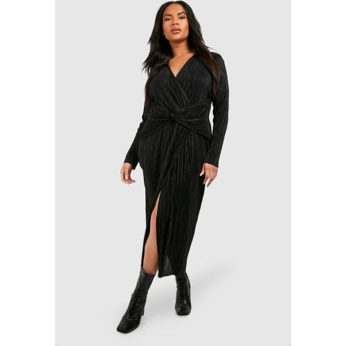 Grande Taille - Robe Mi-Longue Effet Plissé - 44 - boohoo - Modalova