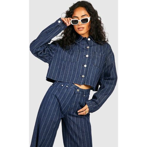 Veste En Jean Oversize À Rayures - 40 - boohoo - Modalova
