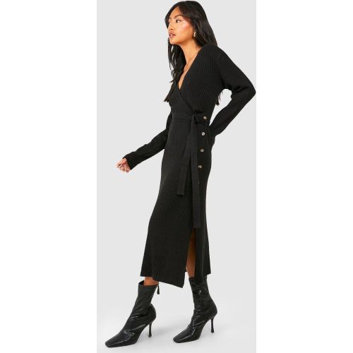 Robe Longue Côtelée Boutonnée - S - boohoo - Modalova