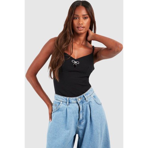 Caraco En Tissu Crêpe Avec Nœud À Strass - 38 - boohoo - Modalova
