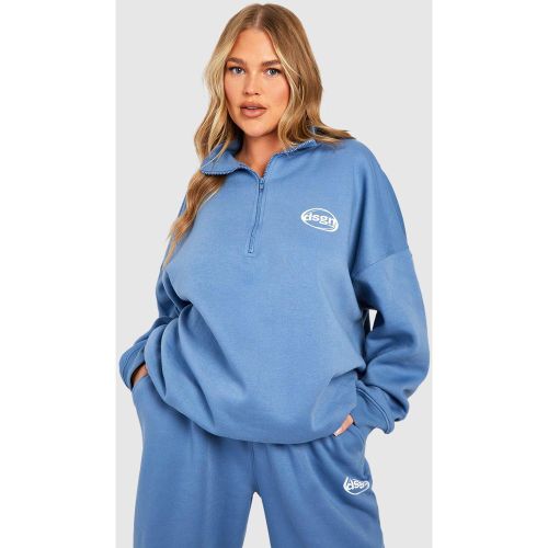 Grande Taille - Sweat Oversize Zippé À Slogan - 44 - boohoo - Modalova